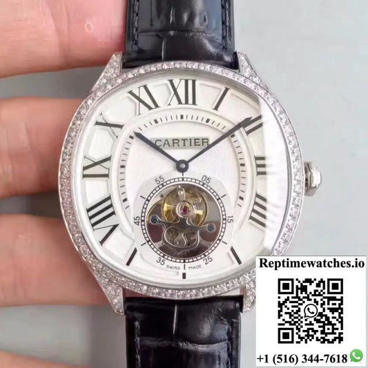 Drive De Cartier W4100013 Tourbillon White Textured Dial - Watches