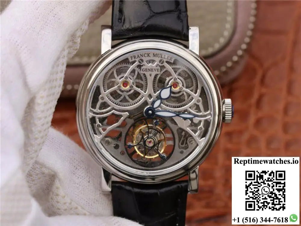 Franck Muller Giga Tourbillon 7048 T G SQT BR Silver Skeleton Dial - Watches