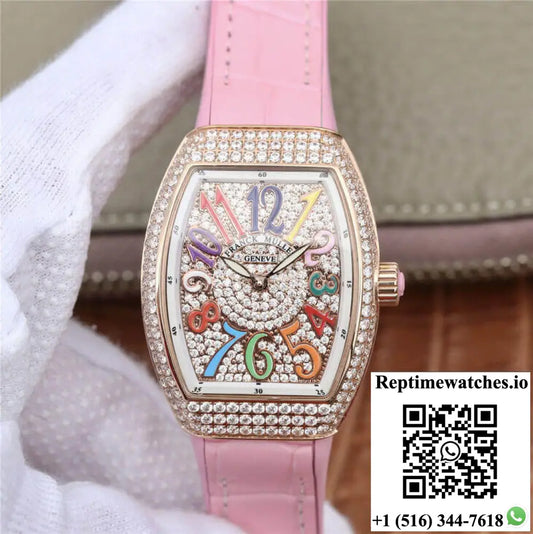 Franck Muller Vanguard Ladies ABF Factory Rose Gold Diamond-set Dial - Watches