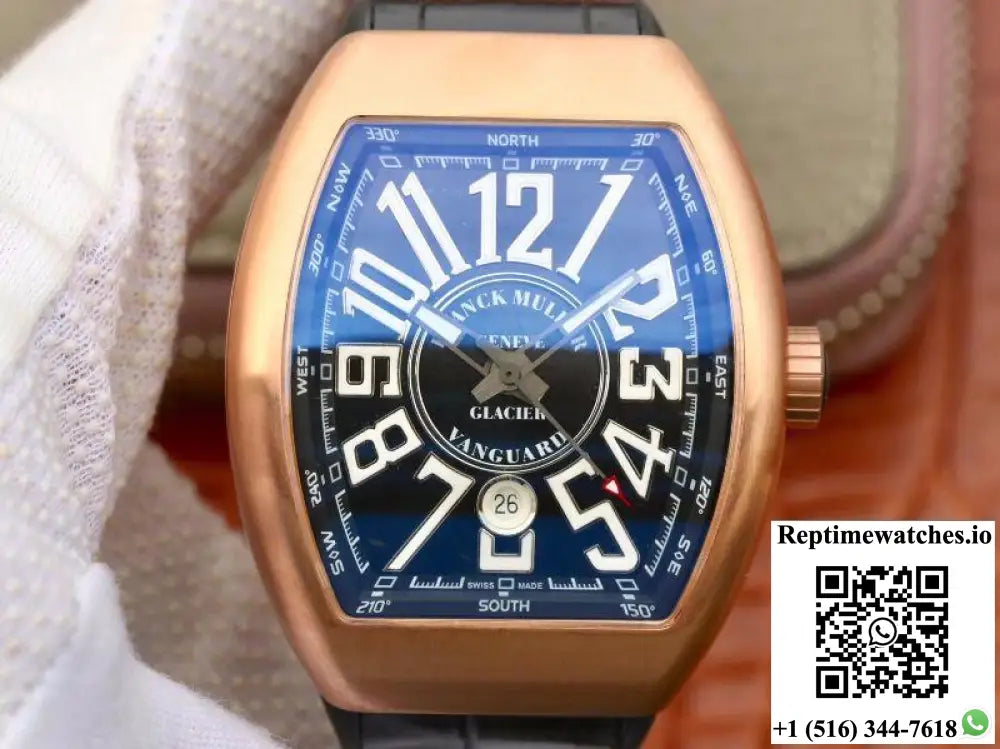 Franck Muller Vanguard V45-02 18K Rose Gold Black Dial - Watches