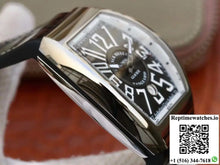 Franck Muller Vanguard V45-04 Black Leather Strap Black Dial - Watches