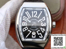 Franck Muller Vanguard V45-04 Black Leather Strap Black Dial - Watches