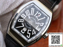 Franck Muller Vanguard V45-04 Black Leather Strap Black Dial - Watches