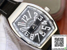 Franck Muller Vanguard V45-04 Black Leather Strap Black Dial - Watches