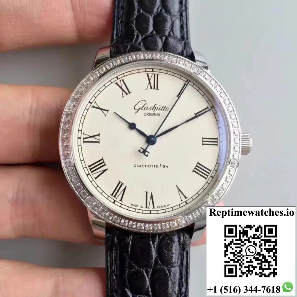 Glashutte Original Senator Excellence V4 1-39-52-01-02-04 FK Factory Diamond Bezel White Dial - Watches
