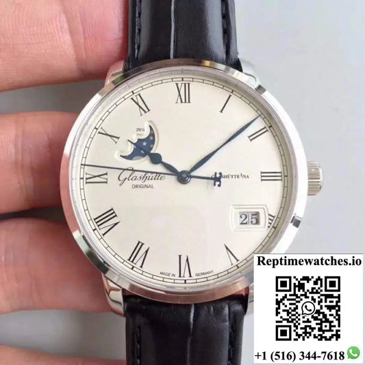 Glashutte Senator Panorama Date Moon Phase 100-04-32-12-04 GF Factory White Dial - Watches