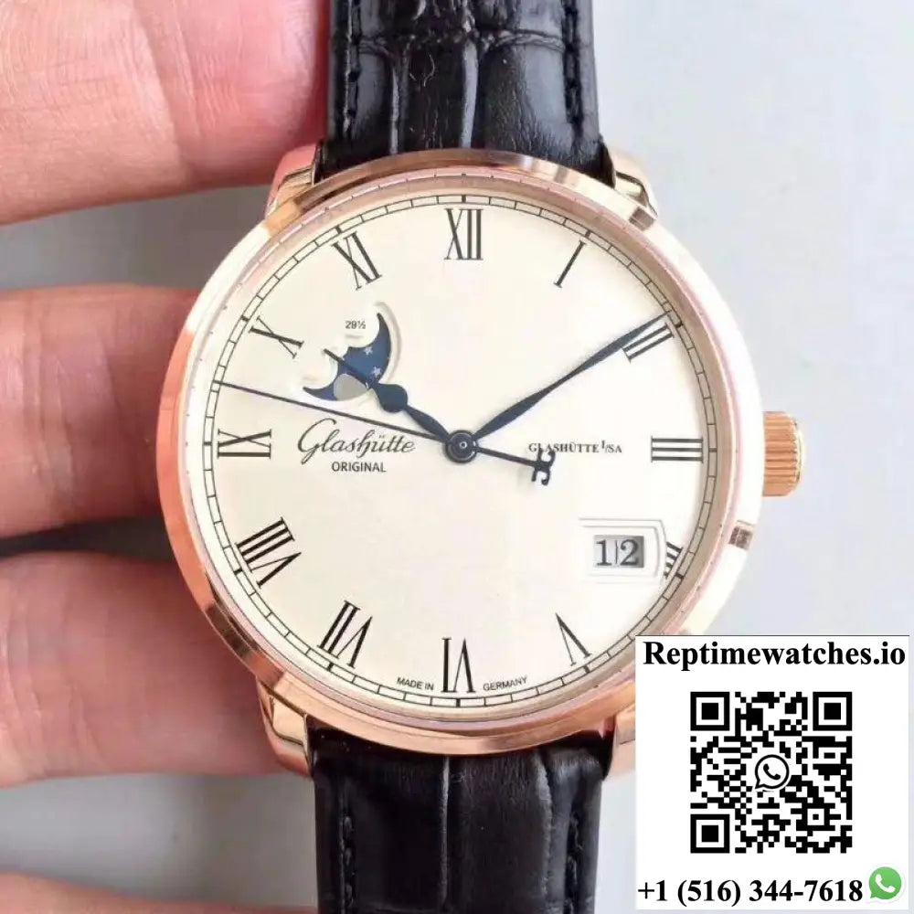 Glashutte Senator Panorama Date Moon Phase 100-04-32-15-04 GF Factory White Dial - Watches