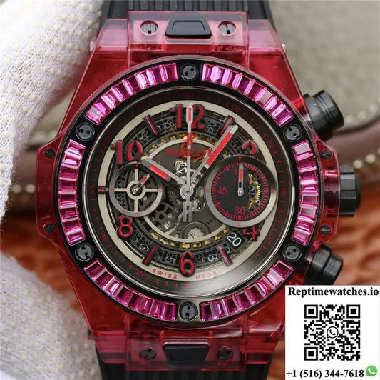 Hublot Big Bang 411.Jx.4802.Rt Red Case Black Strap-Rep Time Watches