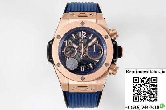 Hublot Big Bang 421.Ox.5180.Rx Zf Factory Rose Gold Blue Dial-Rep Time Watches