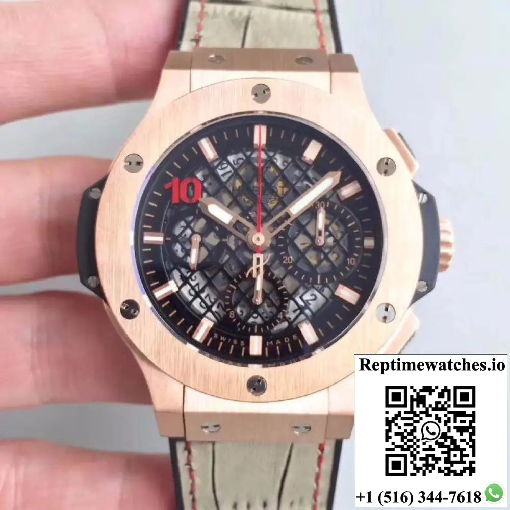 Hublot Big Bang Aero Bang Gold 311.PX.1180.GR Black Skeleton Dial - Watches