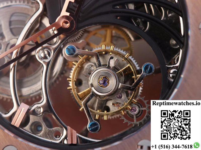 Hublot Big Bang Hollow Tourbillon 18K Rose Gold Skeleton Dial-Rep Time Watches