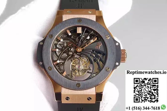 Hublot Big Bang Hollow Tourbillon Skeleton Dial-Rep Time Watches