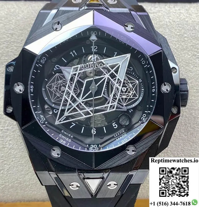 Hublot Big Bang Sang Bleu Ii 418.Cx.1114.Rx.Mxm20 Bb Factory Black Ceramics-Rep Time Watches