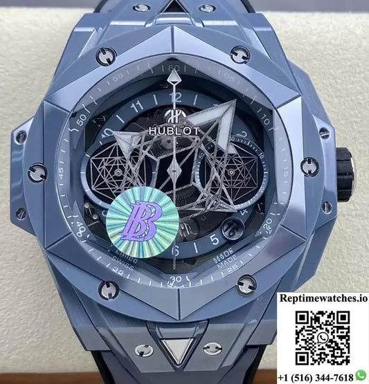 Hublot Big Bang Sang Bleu Ii 418.Fx.8007.Rx.Mxm21 Bb Factory Gray Ceramic-Rep Time Watches