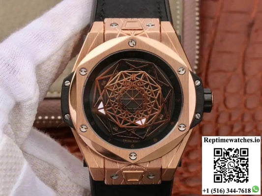 Hublot Big Bang Sang Bleu King Gold 415.OX.1118.VR.MXM17 TMF Factory Black Dial - Watches
