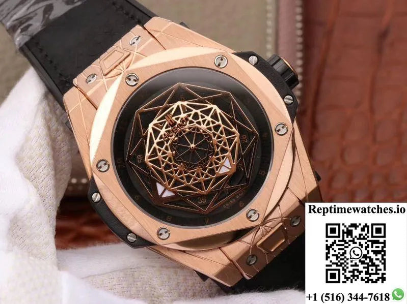 Hublot Big Bang Sang Bleu King Gold 415.Ox.1118.Vr.Mxm17 Tmf Factory Black Dial-Rep Time Watches
