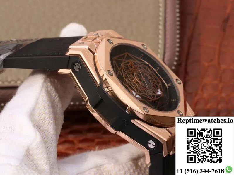 Hublot Big Bang Sang Bleu King Gold 415.Ox.1118.Vr.Mxm17 Tmf Factory Black Dial-Rep Time Watches