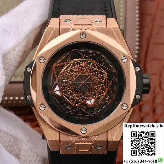 Hublot Big Bang Sang Bleu King Gold 415.Ox.1118.Vr.Mxm17 Tmf Factory Black Dial-Rep Time Watches