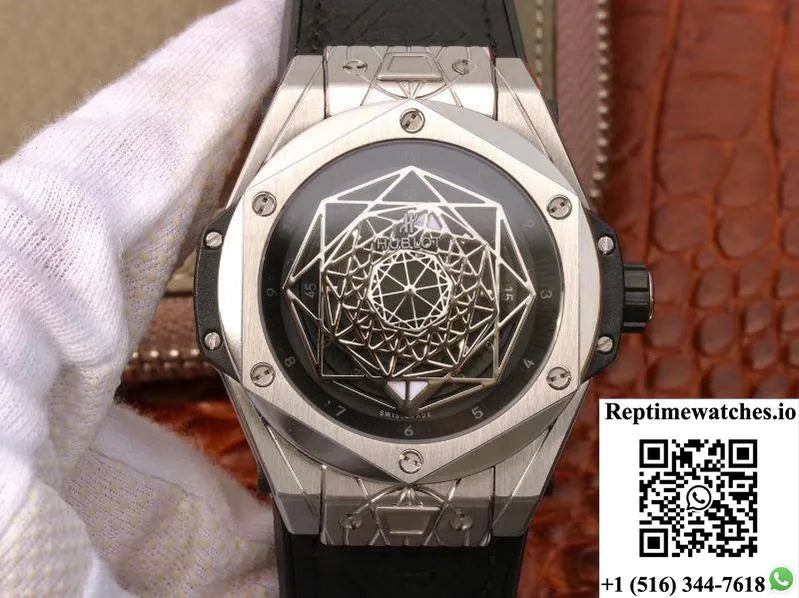Hublot Big Bang Sang Bleu Titanium 415.Nx.1112.Vr.Mxm16 Tmf Factory Black Dial-Rep Time Watches