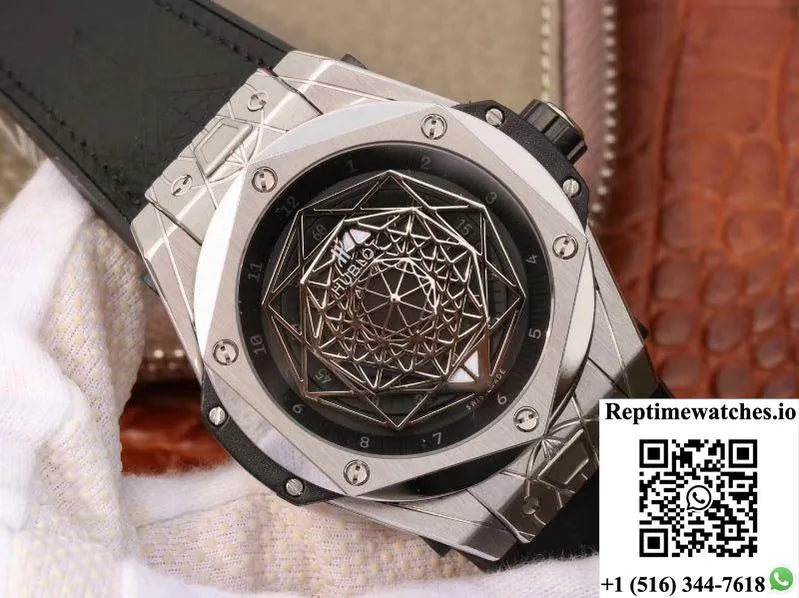 Hublot Big Bang Sang Bleu Titanium 415.Nx.1112.Vr.Mxm16 Tmf Factory Black Dial-Rep Time Watches