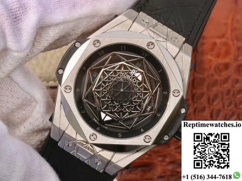Hublot Big Bang Sang Bleu Titanium 415.Nx.1112.Vr.Mxm16 Tmf Factory Black Dial-Rep Time Watches