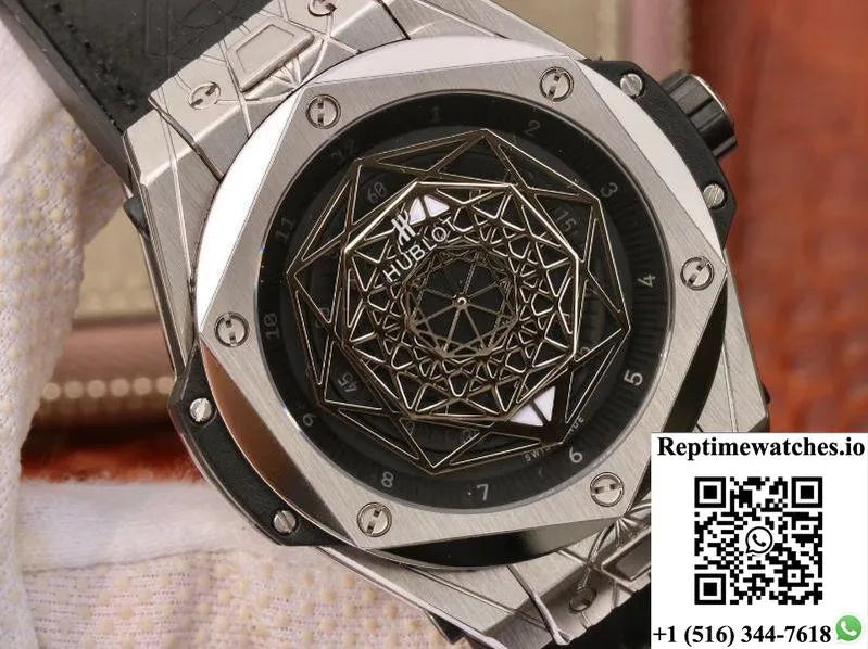 Hublot Big Bang Sang Bleu Titanium 415.Nx.1112.Vr.Mxm16 Tmf Factory Black Dial-Rep Time Watches