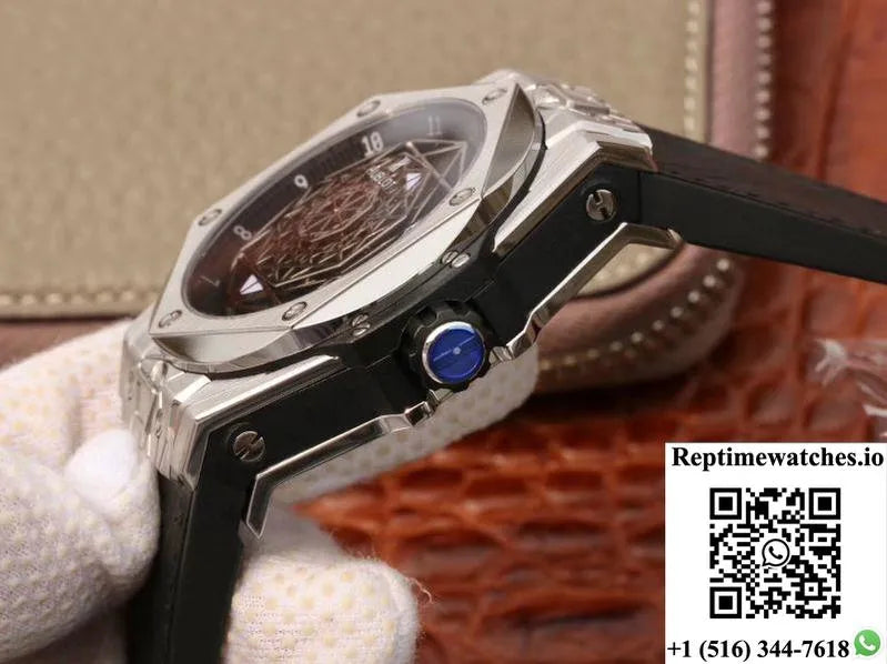 Hublot Big Bang Sang Bleu Titanium 415.Nx.1112.Vr.Mxm16 Tmf Factory Black Dial-Rep Time Watches