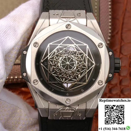 Hublot Big Bang Sang Bleu Titanium 415.Nx.1112.Vr.Mxm16 Tmf Factory Black Dial-Rep Time Watches