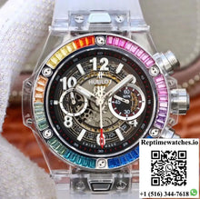 Hublot Big Bang Unico 411.JX.4802.RT Colorful Diamonds Bezel Skeleton Dial - Watches