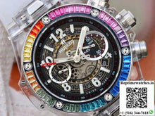 Hublot Big Bang Unico 411.JX.4802.RT Colorful Diamonds Bezel Skeleton Dial - Watches