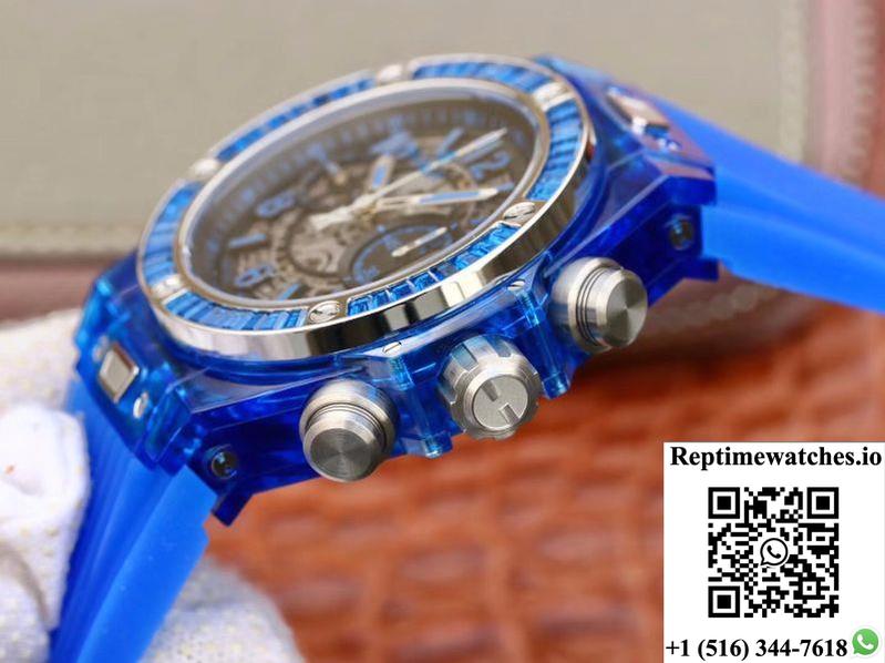 Hublot Big Bang Unico 411.Jx.4802.Rt Blue Strap Skeleton Dial-Rep Time Watches