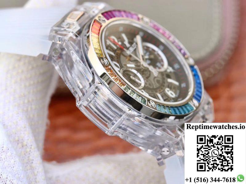 Hublot Big Bang Unico 411.Jx.4802.Rt Colorful Diamonds Bezel Skeleton Dial-Rep Time Watches