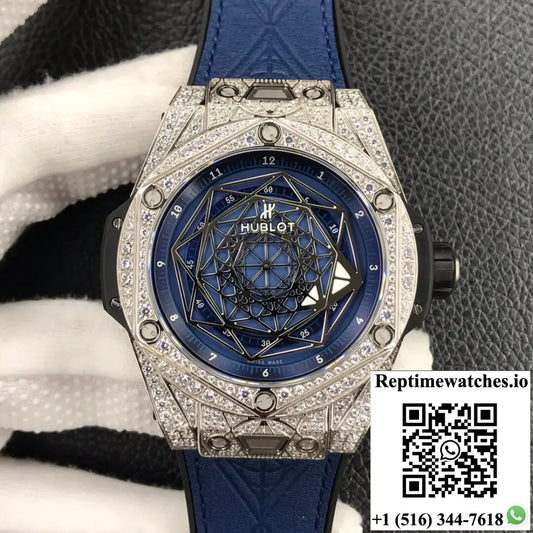Hublot Big Bang WWF Factory Titanium Full Diamond Case - Watches