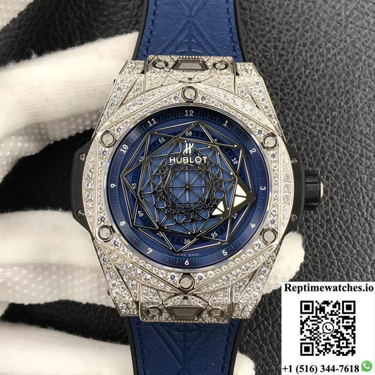 Hublot Big Bang Wwf Factory Titanium Full Diamond Case-Rep Time Watches