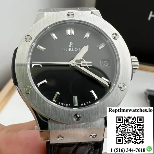 Hublot Classic Fusion 33MM Quartz HB Factory Black Strap - Watches