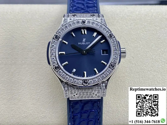 Hublot Classic Fusion 33MM Quartz HB Factory Blue Dial - Watches