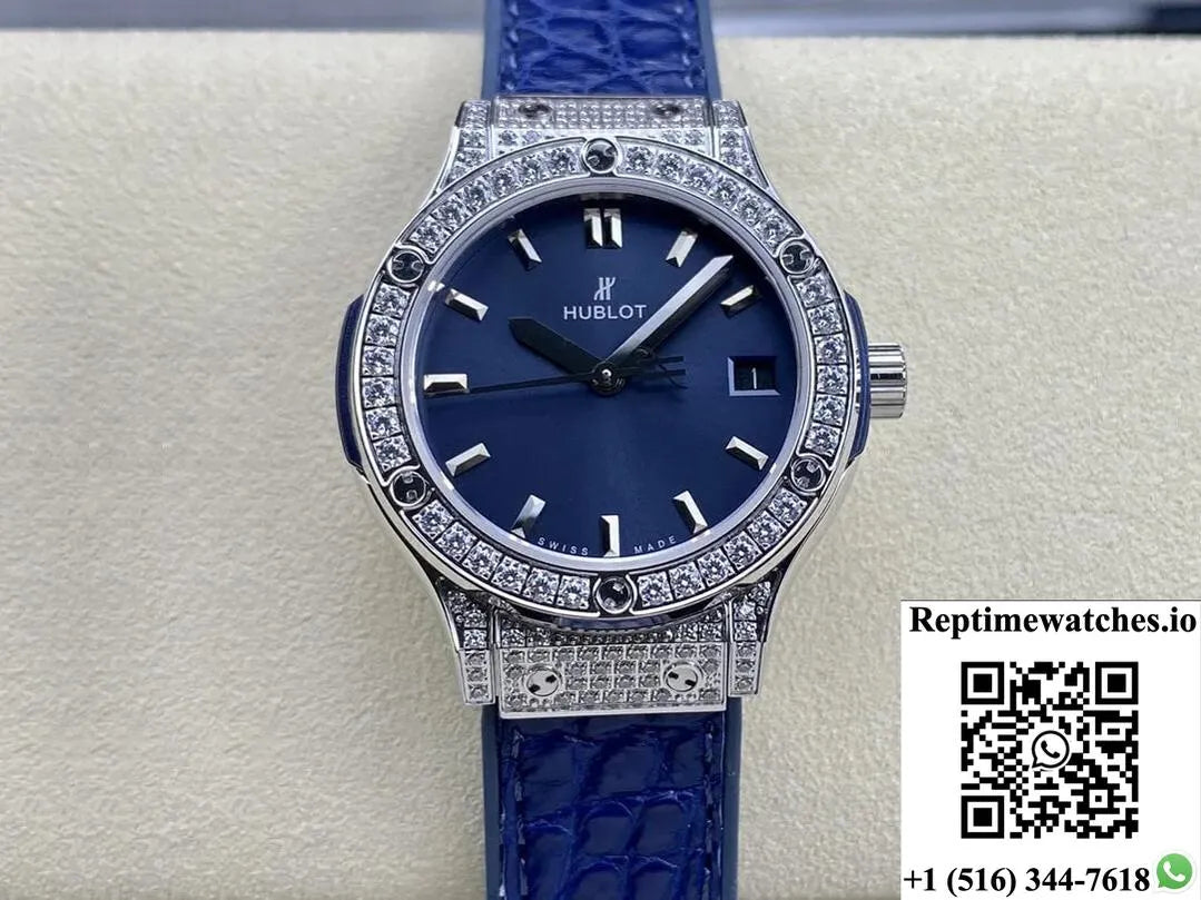 Hublot Classic Fusion 33Mm Quartz Hb Factory Blue Dial-Rep Time Watches