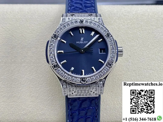 Hublot Classic Fusion 33Mm Quartz Hb Factory Blue Dial-Rep Time Watches