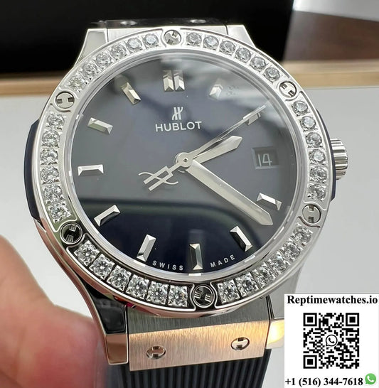 Hublot Classic Fusion 33Mm Quartz Movement Hb Factory Blue Dial-Rep Time Watches