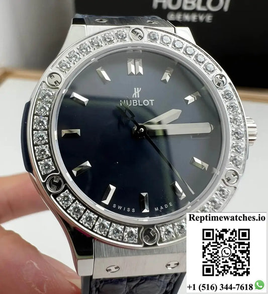 Hublot Classic Fusion 33MM Quartz Movement HB Factory Blue Strap - Watches