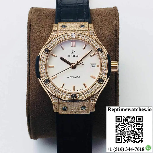 Hublot Classic Fusion 38MM HB Factory Diamond White Dial - Watches