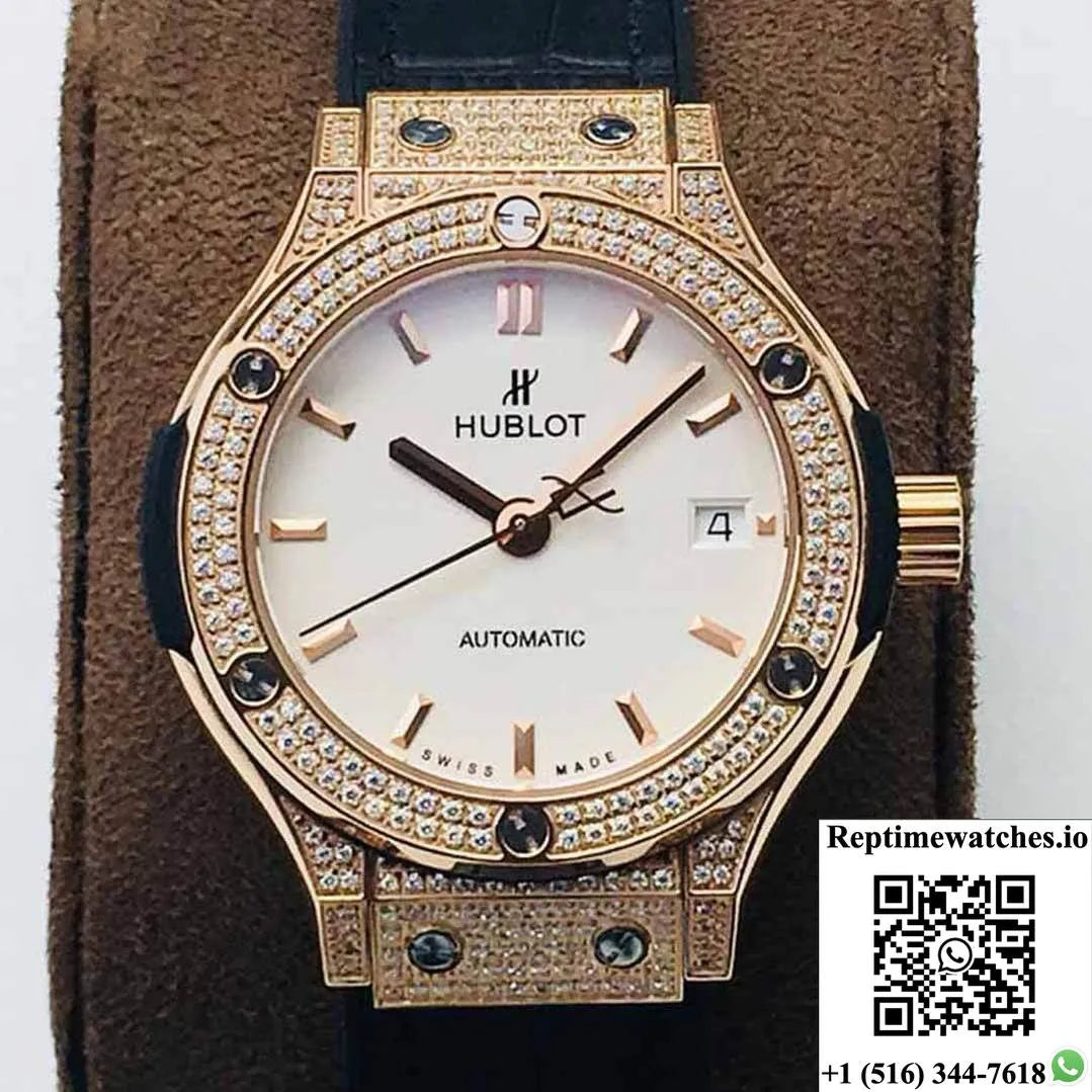 Hublot Classic Fusion 38Mm Hb Factory Diamond White Dial-Rep Time Watches