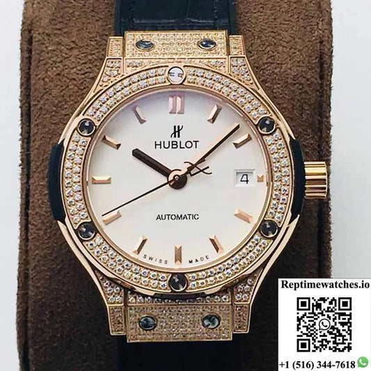 Hublot Classic Fusion 38Mm Hb Factory Diamond White Dial-Rep Time Watches