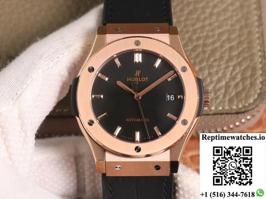 Hublot Classic Fusion 511.Ox.1181.Lr Wwf Factory Rose Gold Black Dial-Rep Time Watches