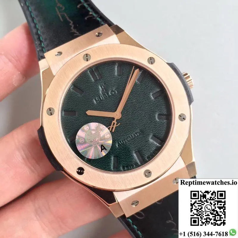 Hublot Classic Fusion Berluti Scritto 511.Ox.0500.Vr.Ber16 Jj Factory V2 Green Dial-Rep Time Watches