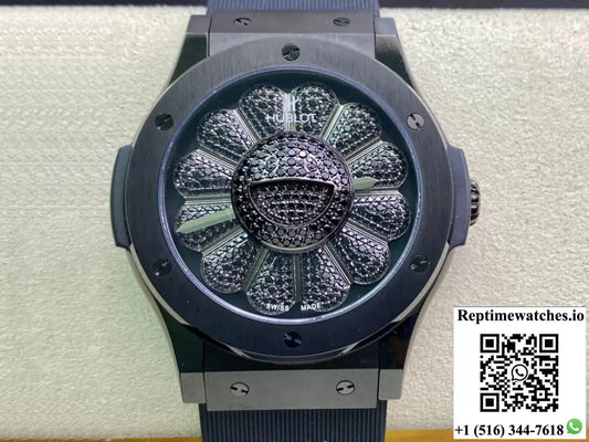 Hublot Classic Fusion Takashi Murakami 507.CX.9000.RX.TAK21 Sunflower Diamond Black Dial - Watches