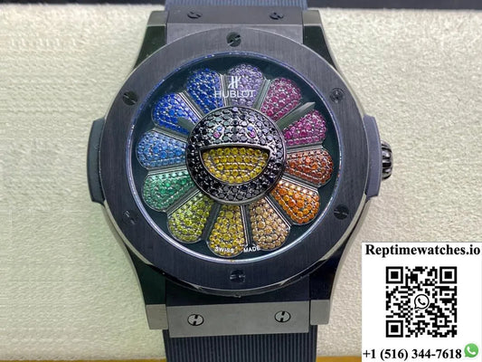 Hublot Classic Fusion Takashi Murakami 507.Cx.9000.Rx.Tak21 Sunflower Ceramic Bezel-Rep Time Watches