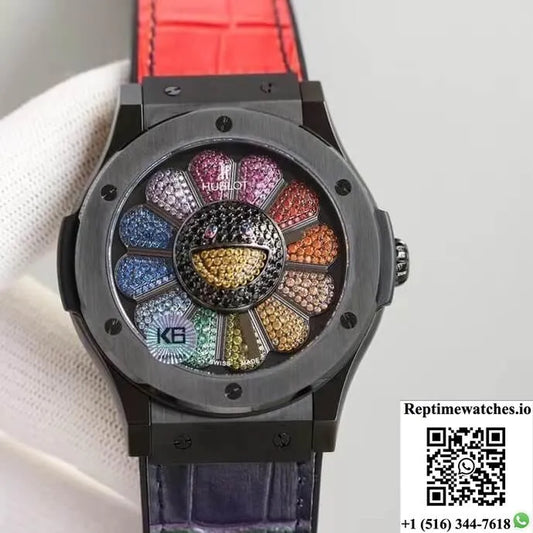 Hublot Classic Fusion Takashi Murakami 507.Cx.9000.Rx.Tak21 Sunflower Colored Dial-Rep Time Watches
