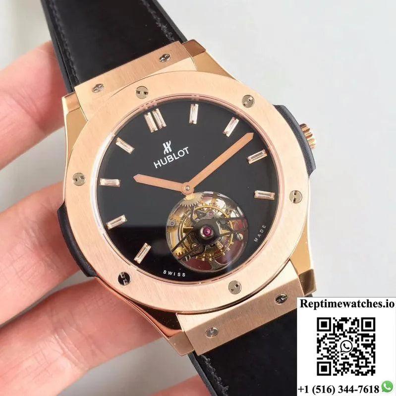 Hublot Classic Fusion Tourbillon 505.Ox.1180.Lr Black Dial-Rep Time Watches