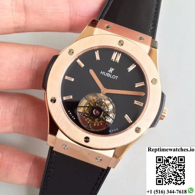Hublot Classic Fusion Tourbillon 505.Ox.1180.Lr Black Dial-Rep Time Watches